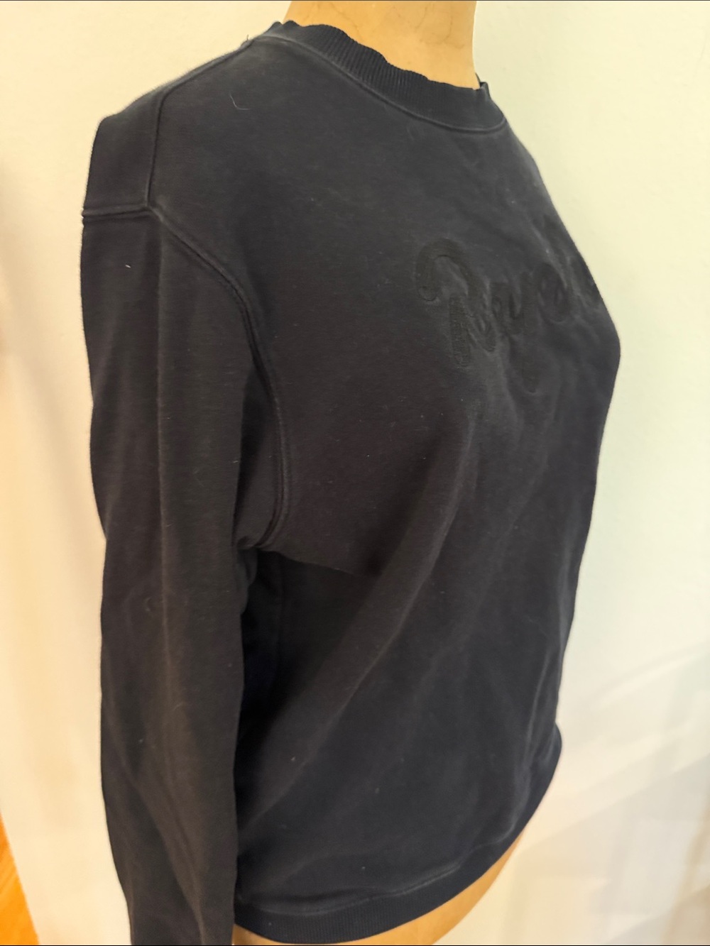 Rapha sz S Black Logo Sweatshirt 100% cotton Embroidered Crewneck good cond - Picture 7 of 9